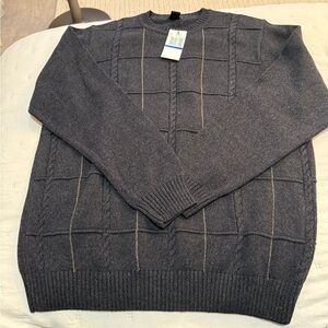 Dockers Men’s Charcoal 100% Cotton Cable Sweater Size XL NWT